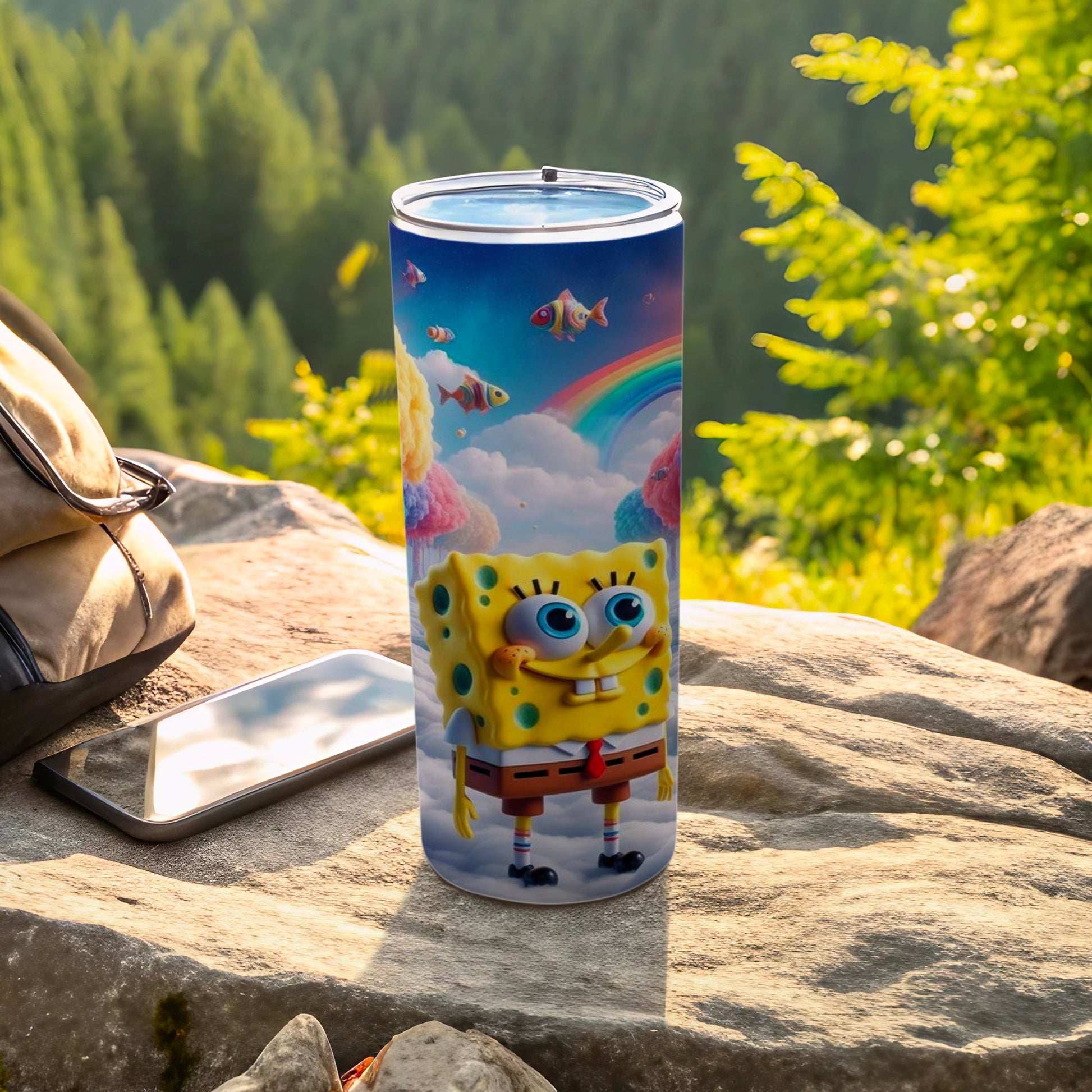 SpongeBob SquarePants Tumbler with Rainbow and Fish