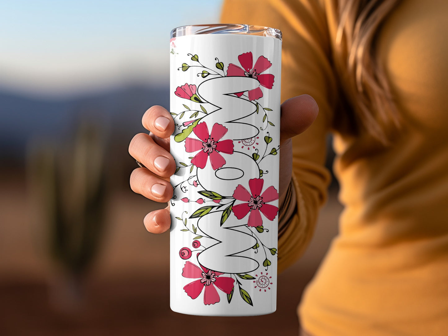 Mom Floral Tumbler with Beautiful Flower Design