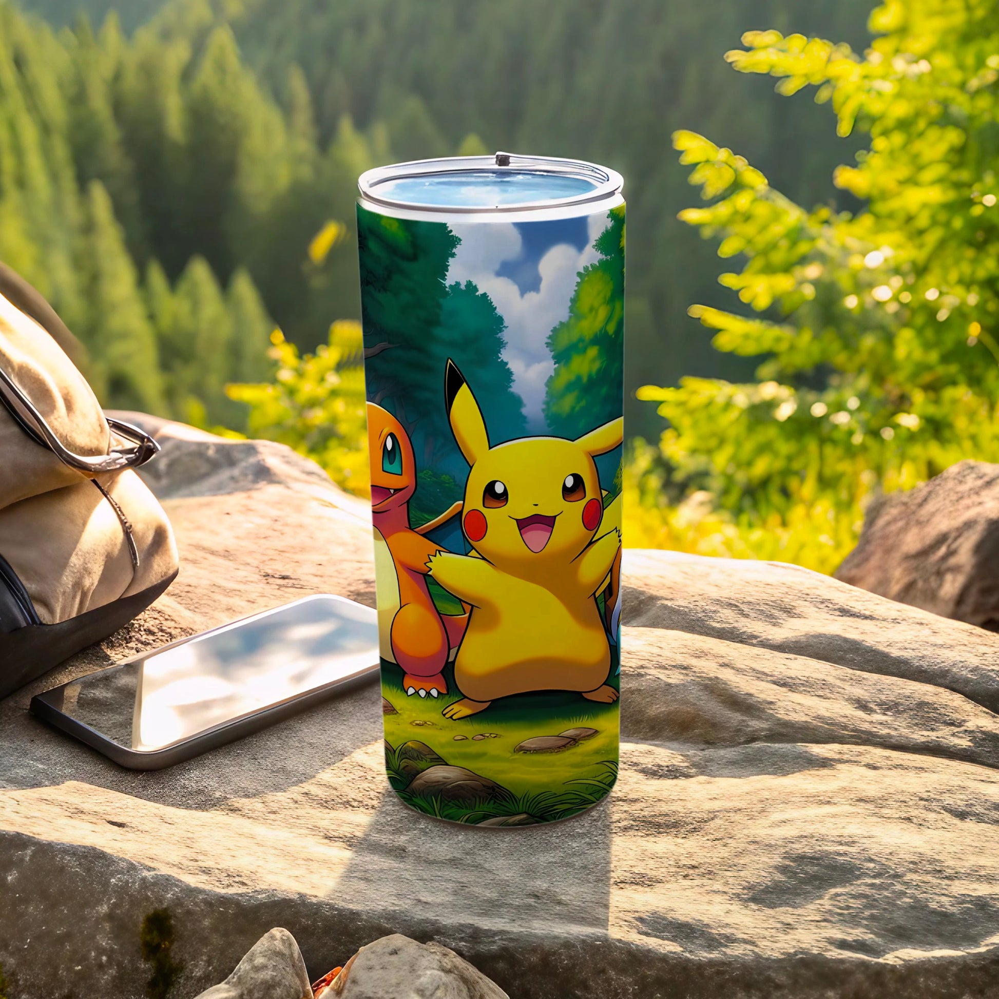Pikachu and Charmander Forest Adventure Tumbler