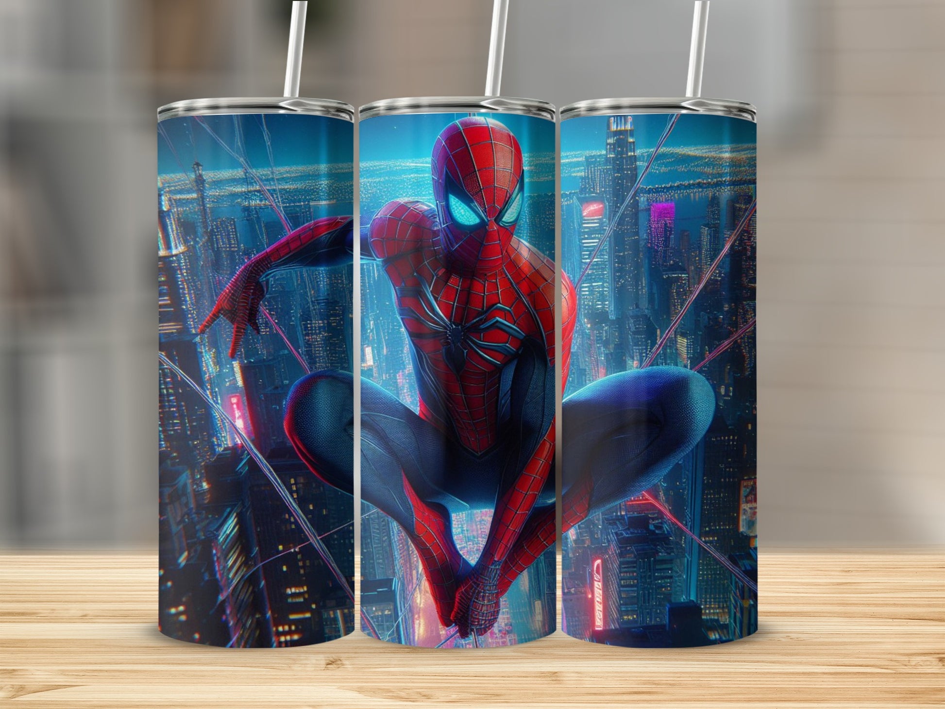 Spider-Man Tumbler with Straw Insulated Drinkware Cup
