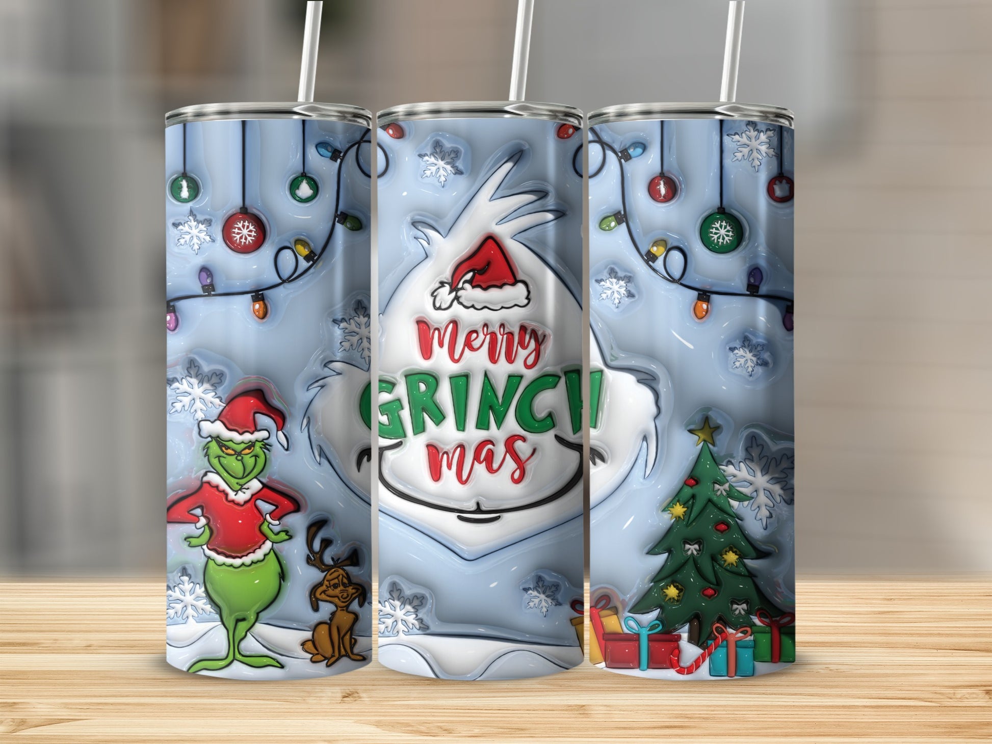 Merry Grinchmas Holiday Themed Tumbler Cup