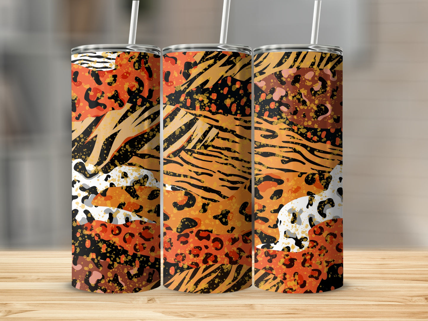 Abstract Animal Print Design Insulated Tumbler Product