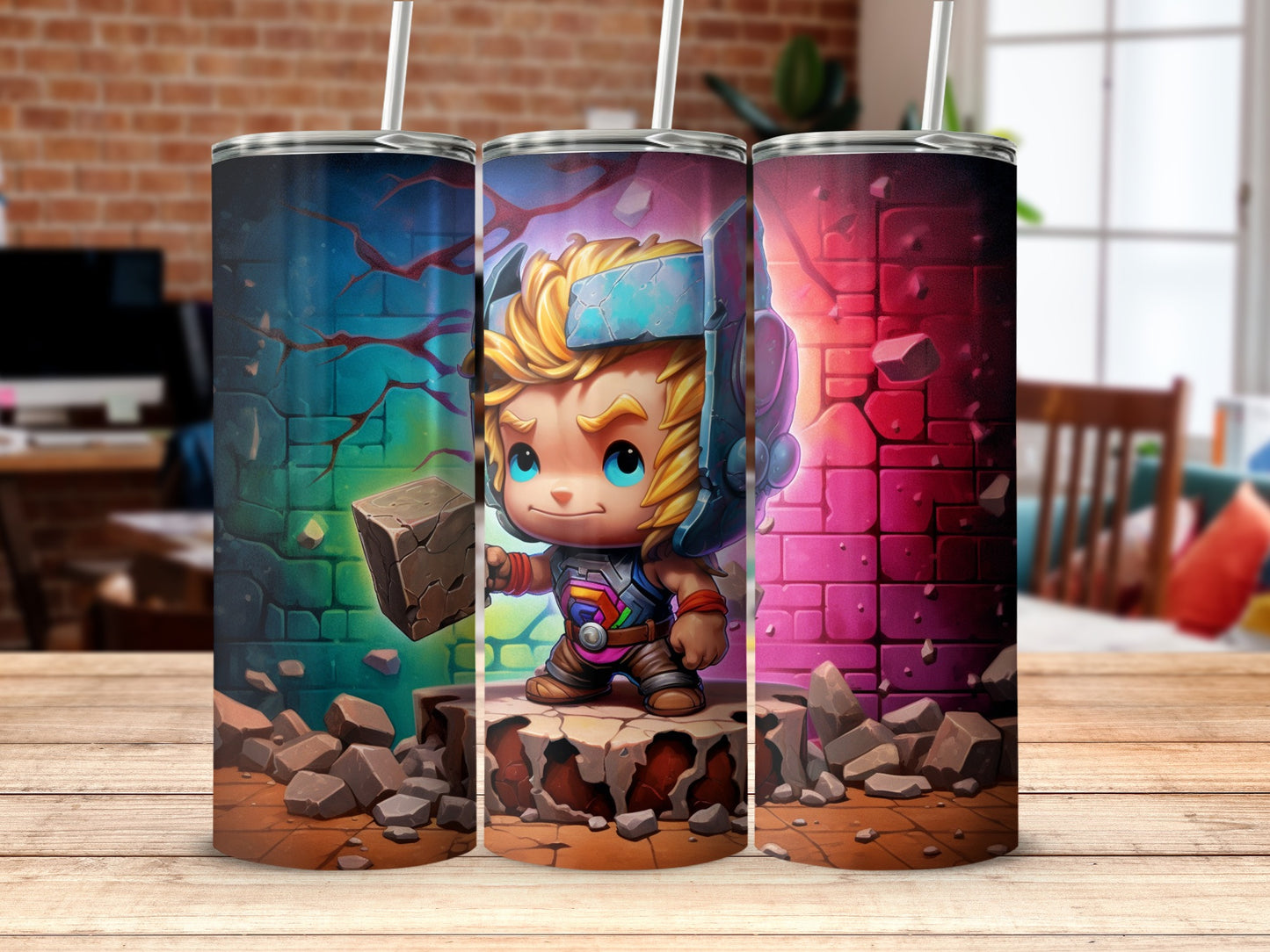 Adorable Sci-Fi Character Art Tumbler Drinkware