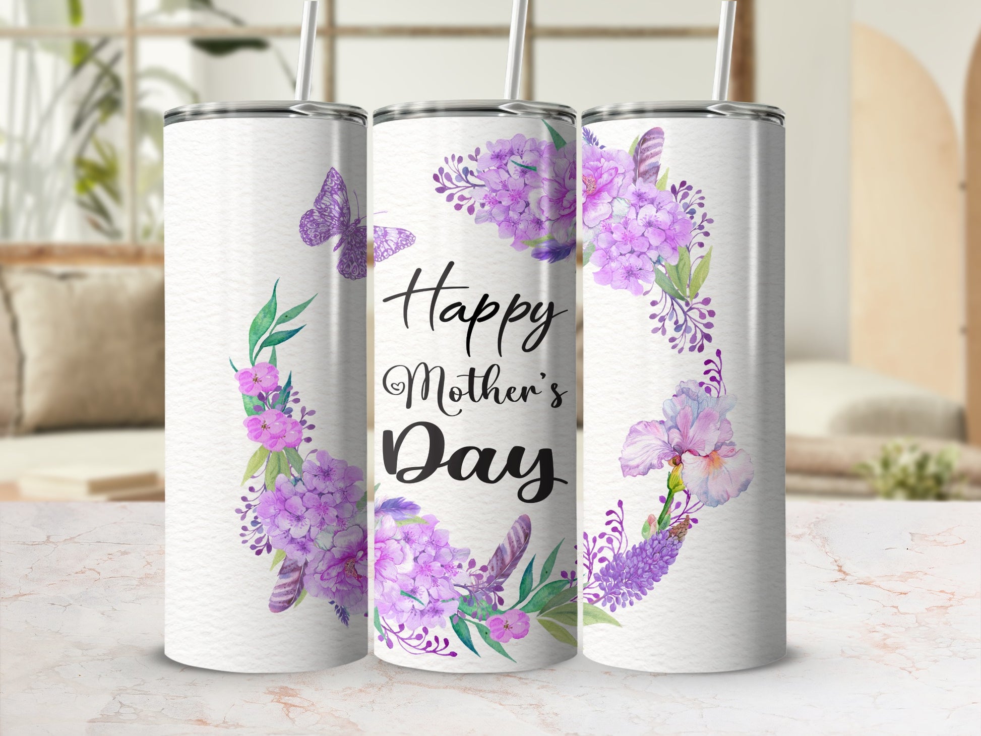 Happy Mother's Day Purple Floral Tumbler Product