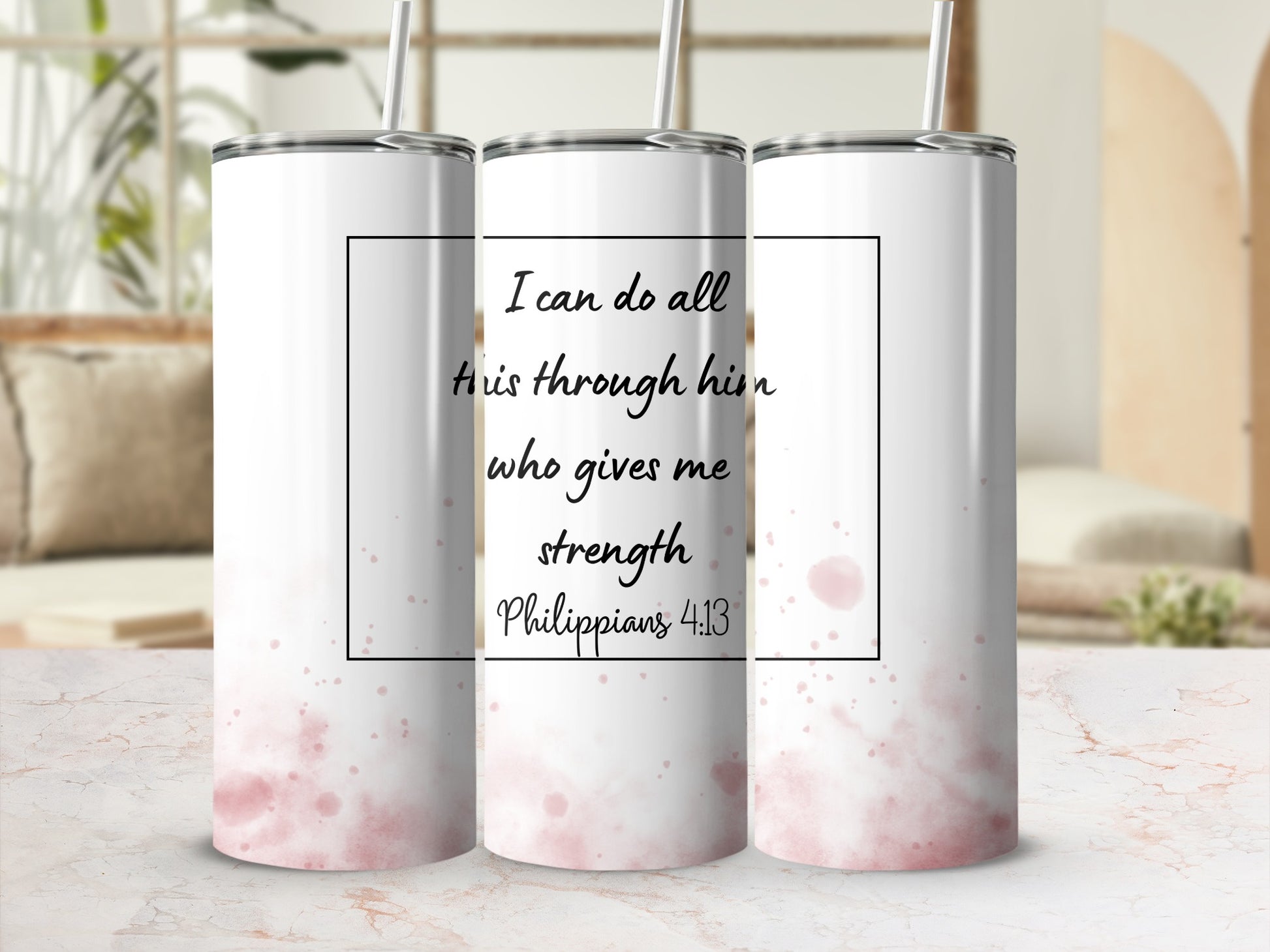 Philippians 4:13 Christian Inspirational Tumbler