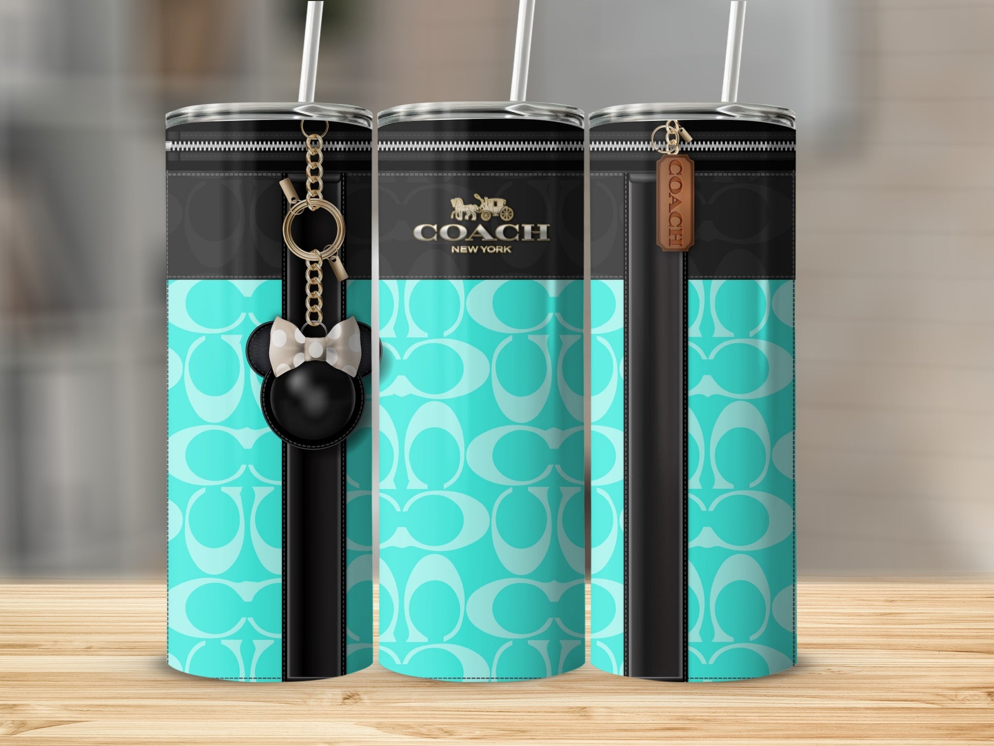 Chic Mint Coach New York Travel Insulated Tumbler