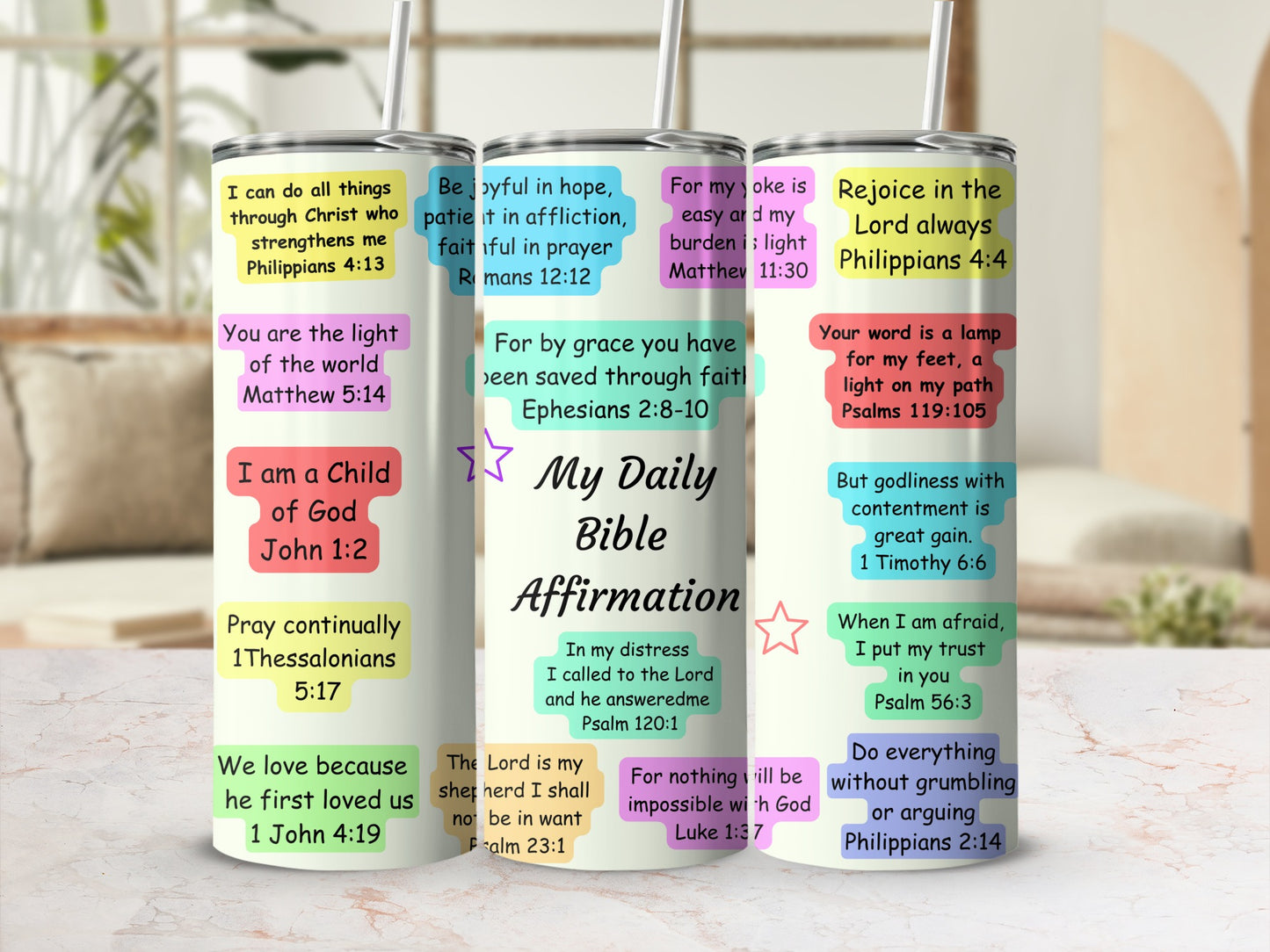 Inspirational Bible Verses Daily Affirmation Tumbler