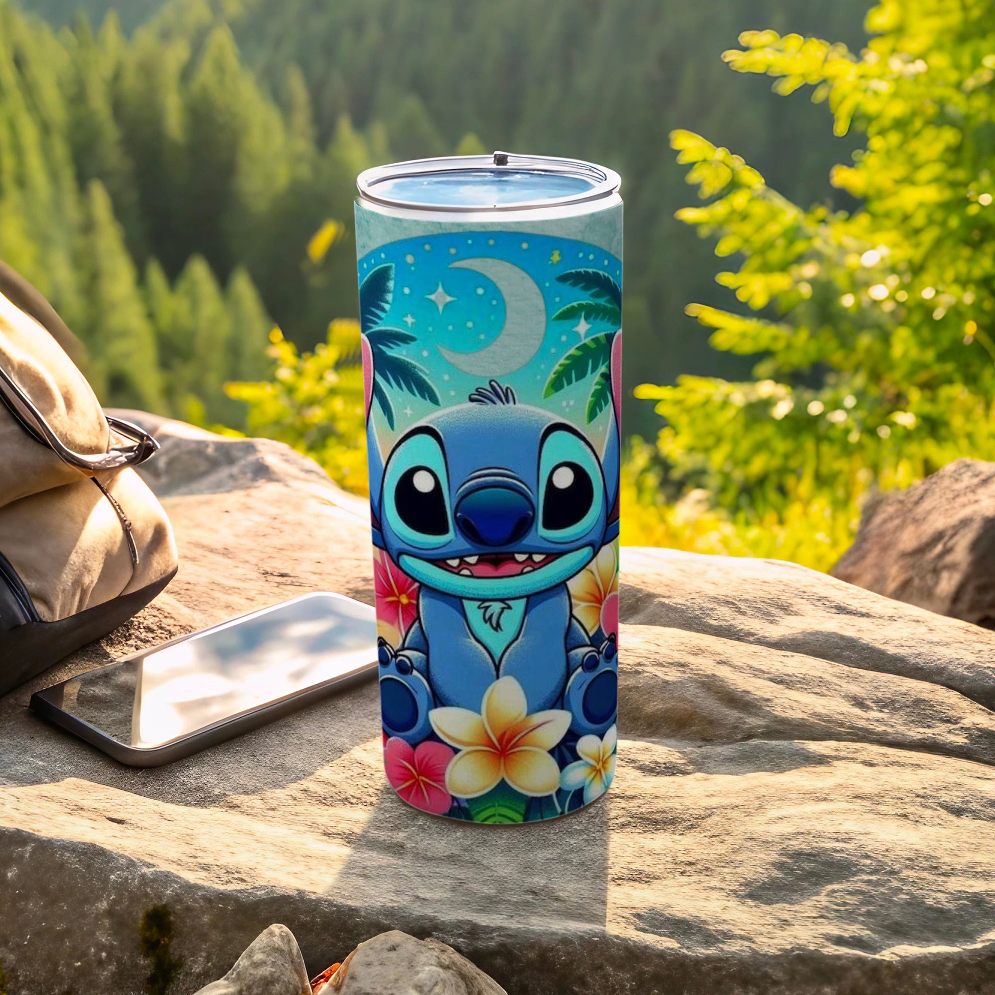 Cute Cartoon Blue Alien Design Travel Mug