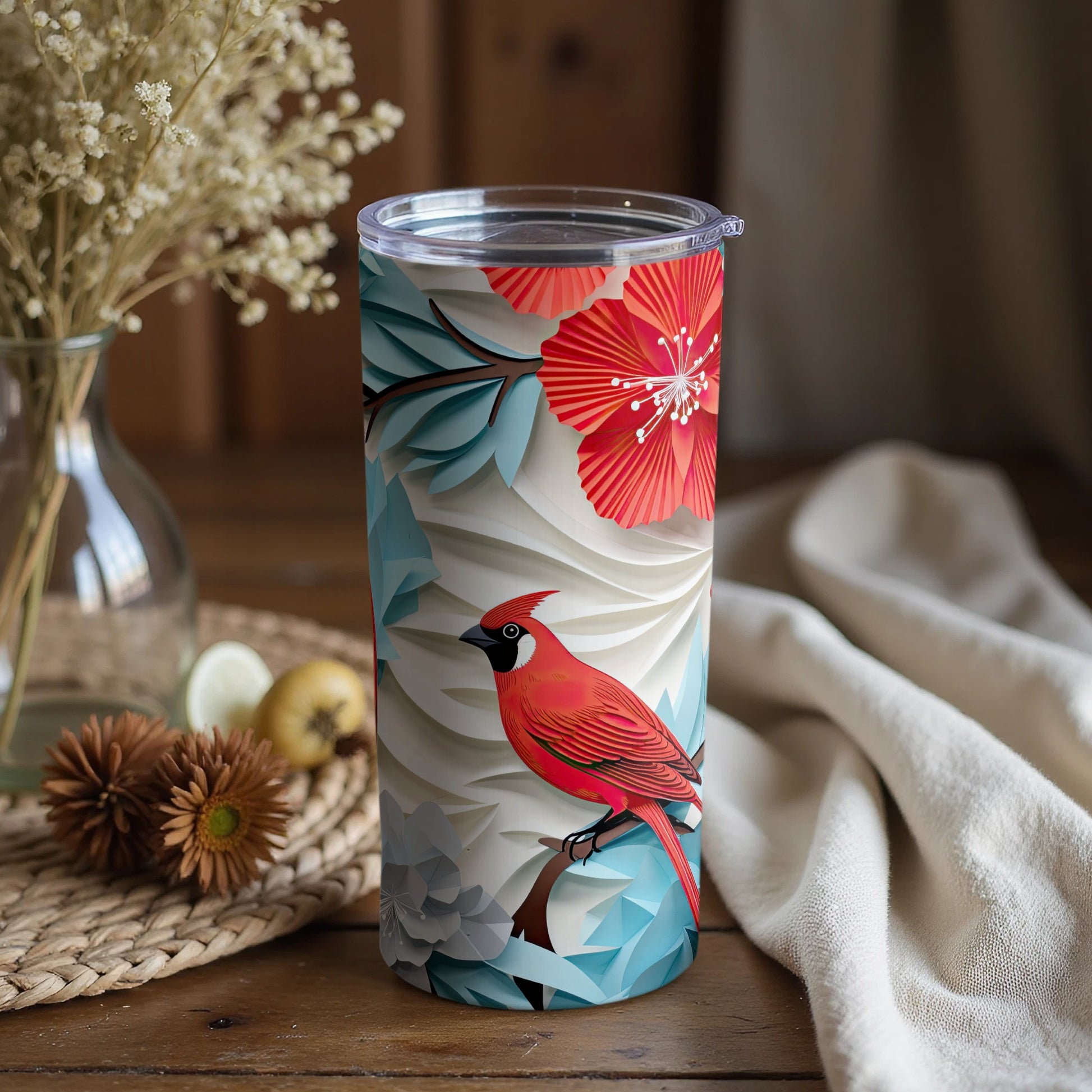 Vibrant Cardinal Design Insulated Tumbler Product