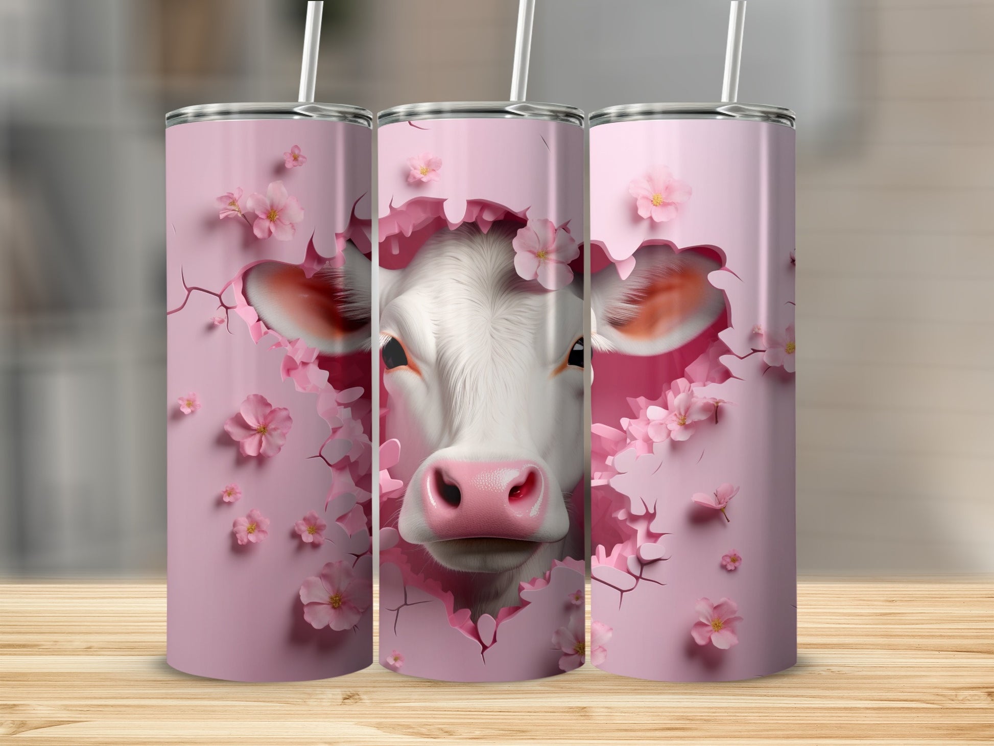 Pink Cow Cherry Blossom Burst Tumbler product type
Cow design
Pink cow
Cherry blossom
Sakura flowers
Cute cow
Animal art
Floral design
Pink background
Cracked design
Spring theme
Tumbler wrap
Drinkware
Gift idea
Unique design
Beverage holder
Cow head
Blossom burst
Pink aesthetic
Whimsical design
Farm animal