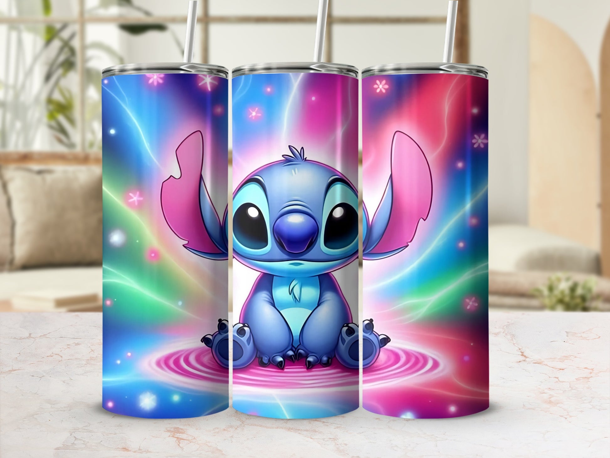 Colorful Cosmic Stitch Design Tumblers
