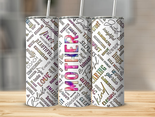 Mother-themed Tumbler with Positive Affirmations
