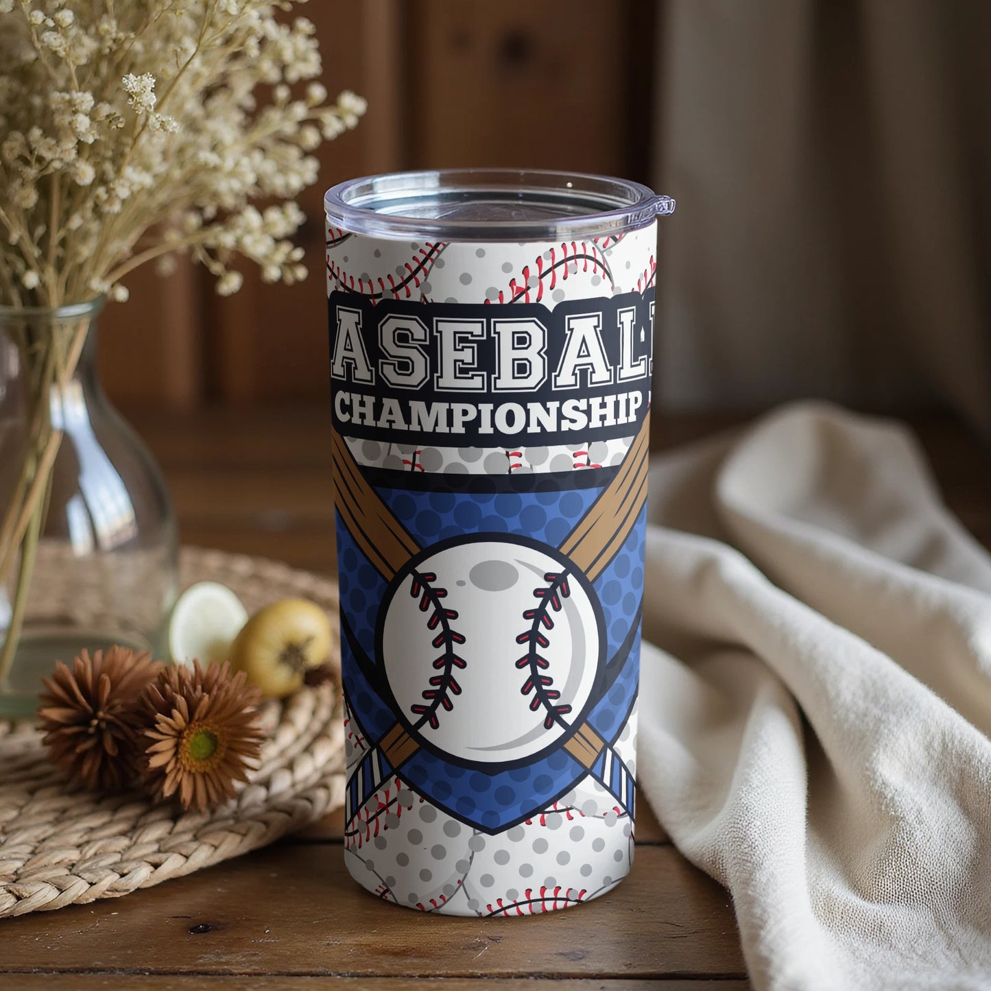 Baseball Championship Design Tumbler Travel Cup