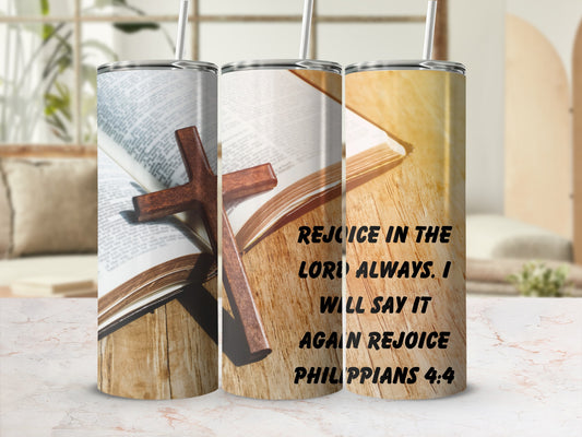 Rejoice In The Lord Philippians 4:4 Tumbler Product