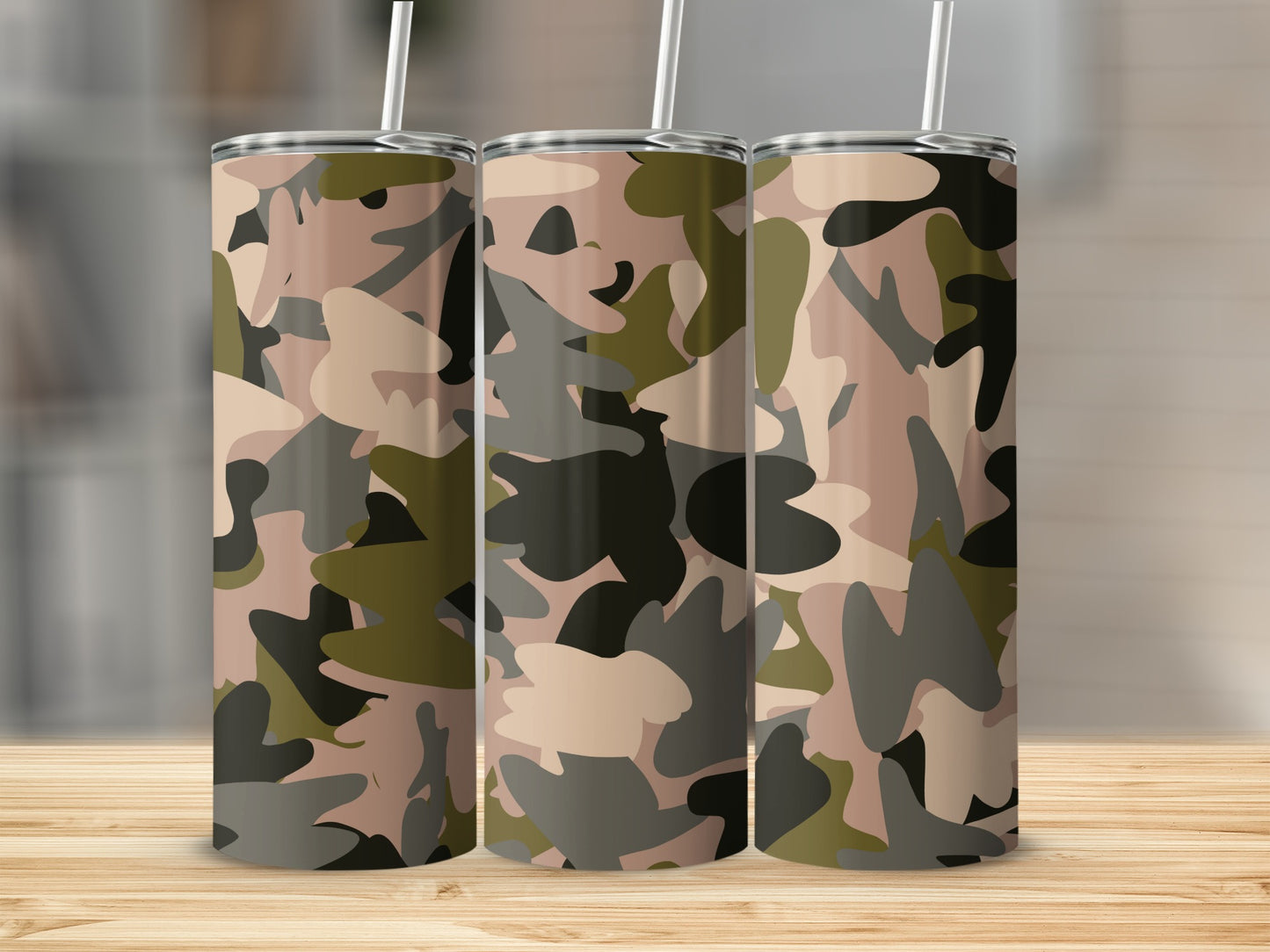Camouflage Pattern Tumbler Set for Outdoor Enthusiasts