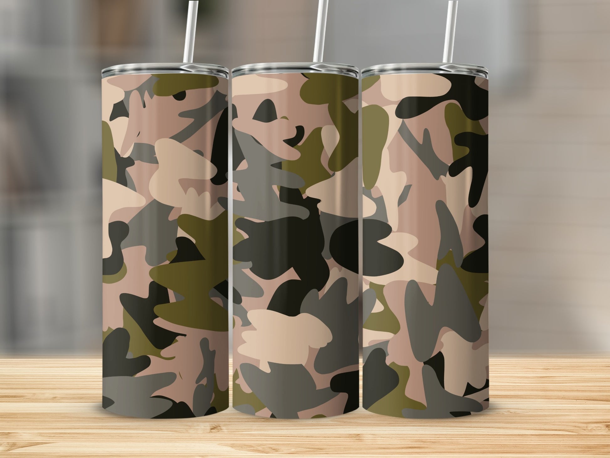 Camouflage Pattern Tumbler Set for Outdoor Enthusiasts