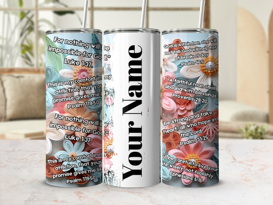 Personalized Christian Bible Verses Tumbler Cup