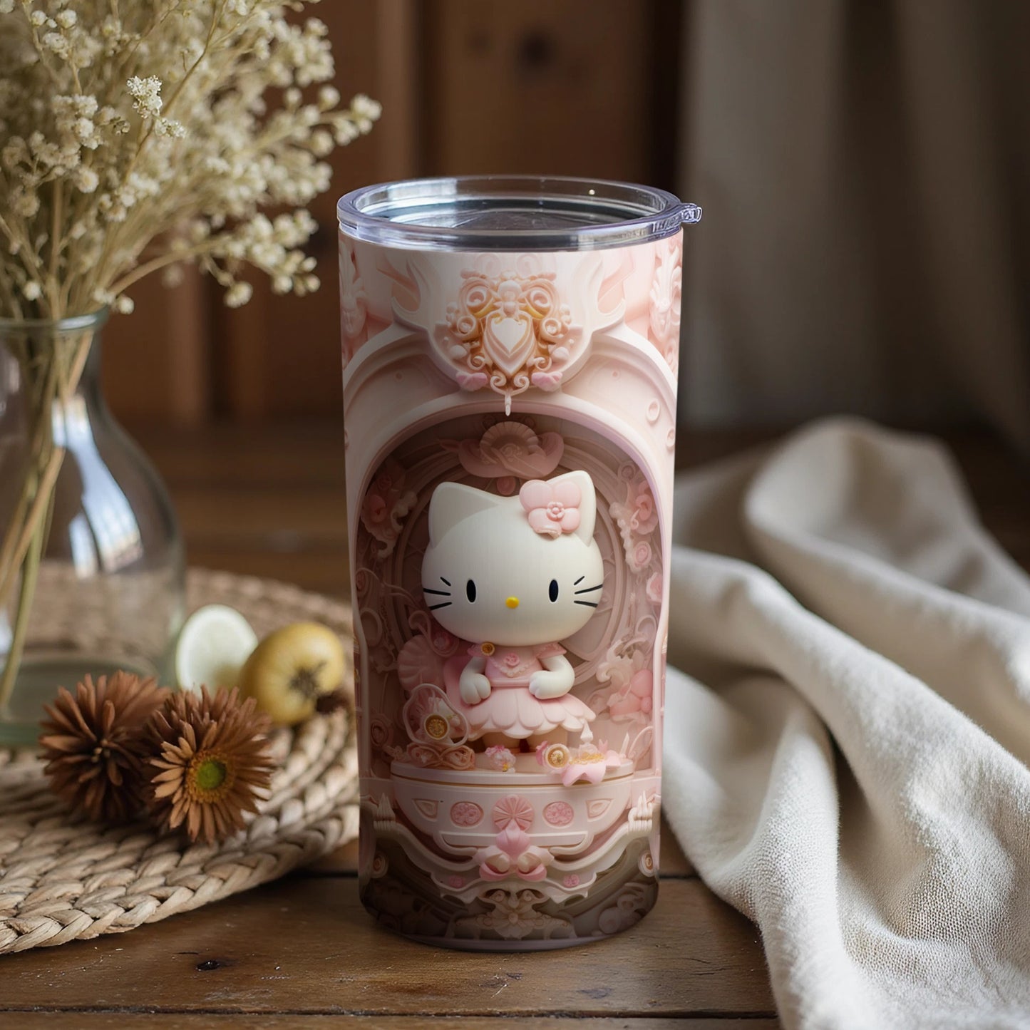 Adorable Hello Kitty Floral Themed Tumbler Product