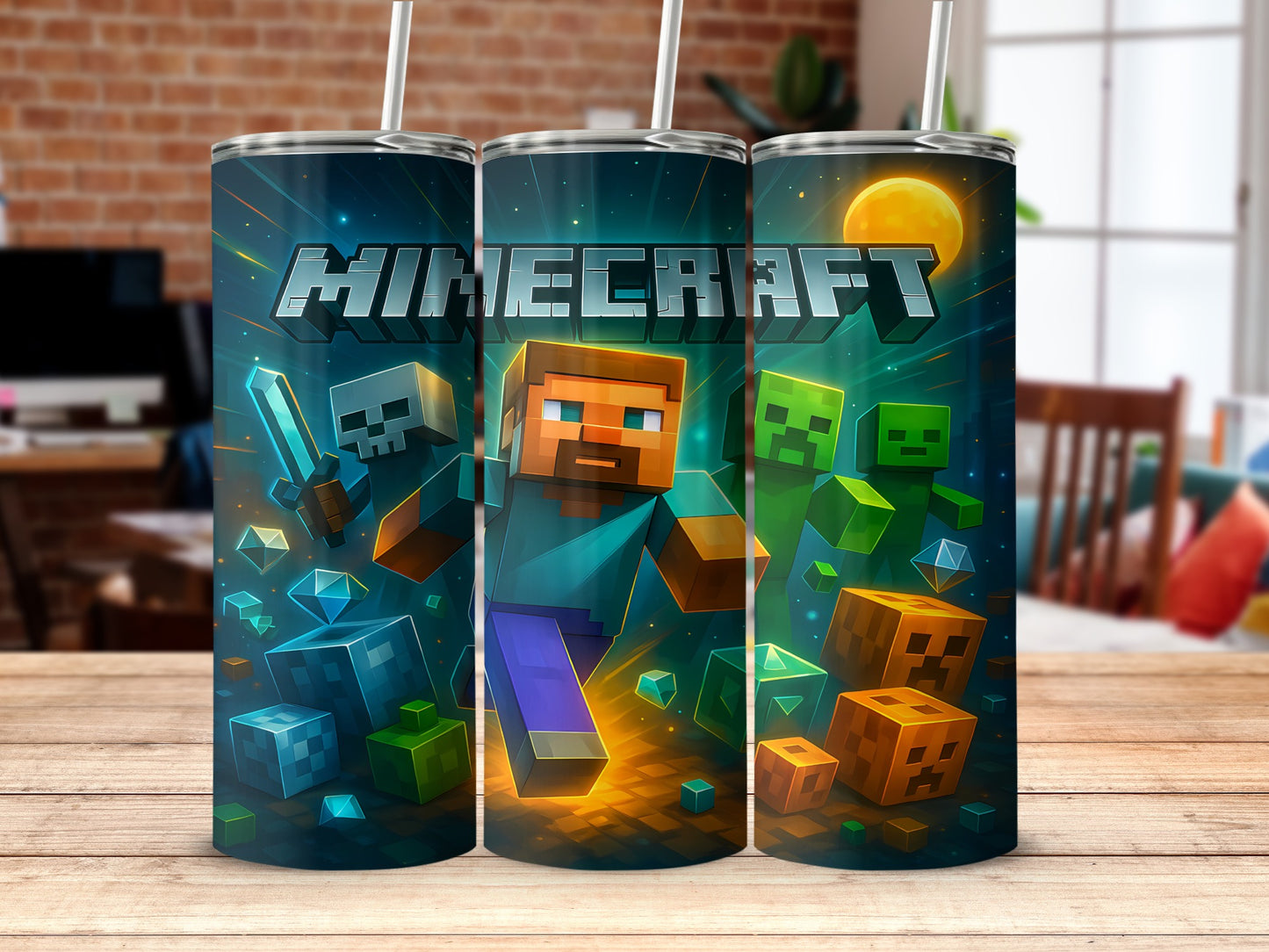 Minecraft Adventure Theme Custom Tumbler Design