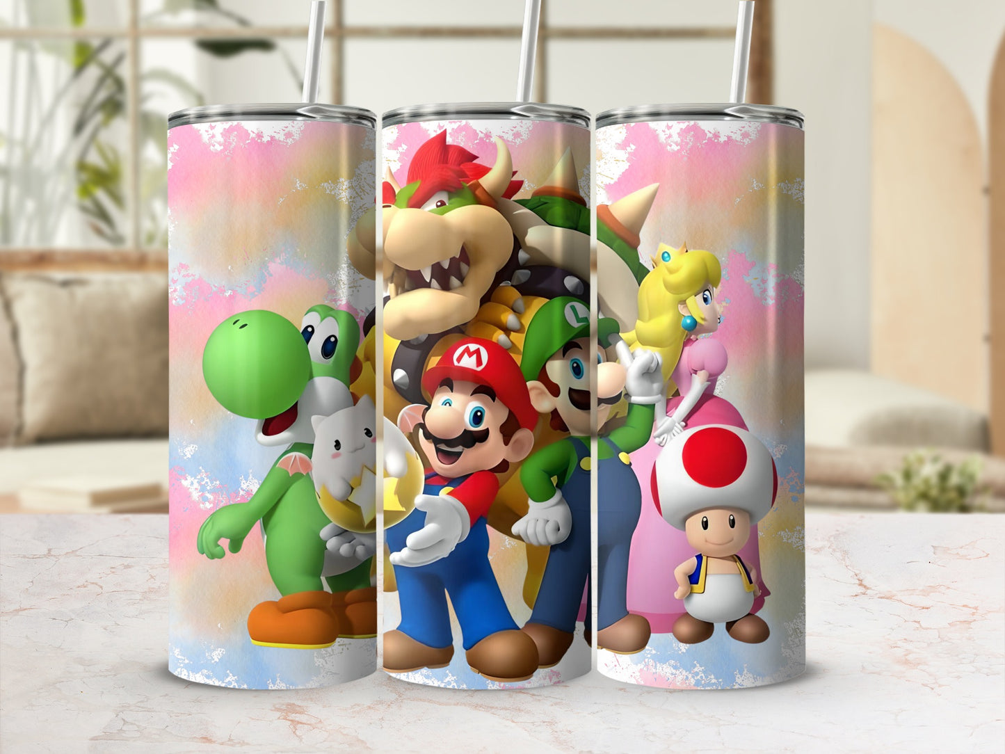 Colorful Heroic Characters Graphic Design Tumbler