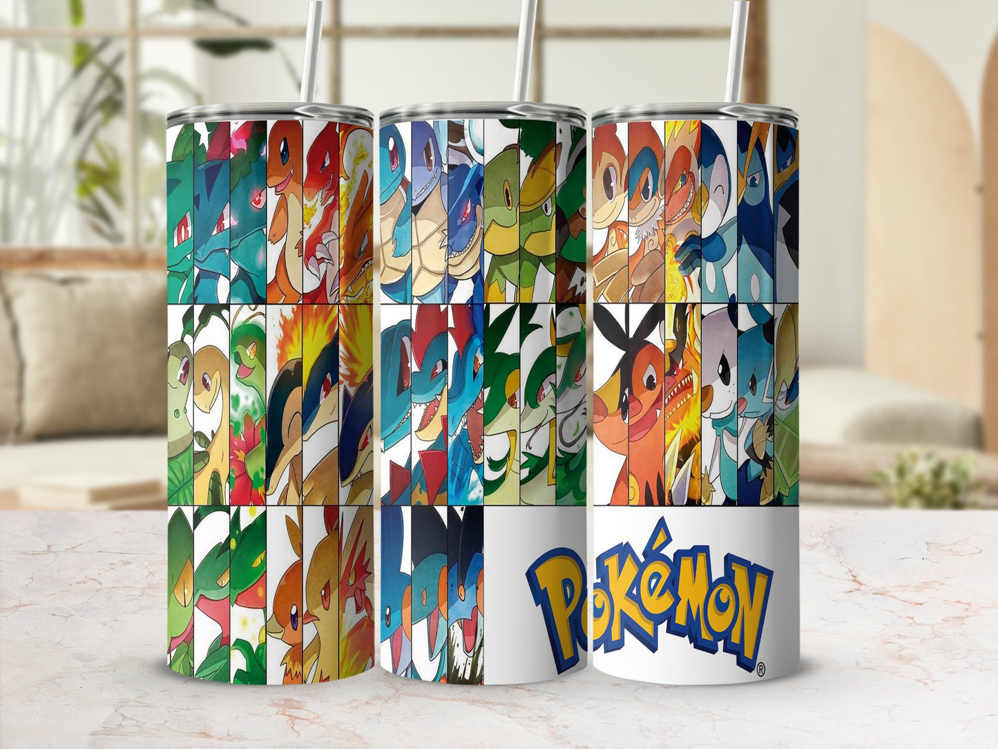 Colorful Pokémon Character Art Theme Drinkware