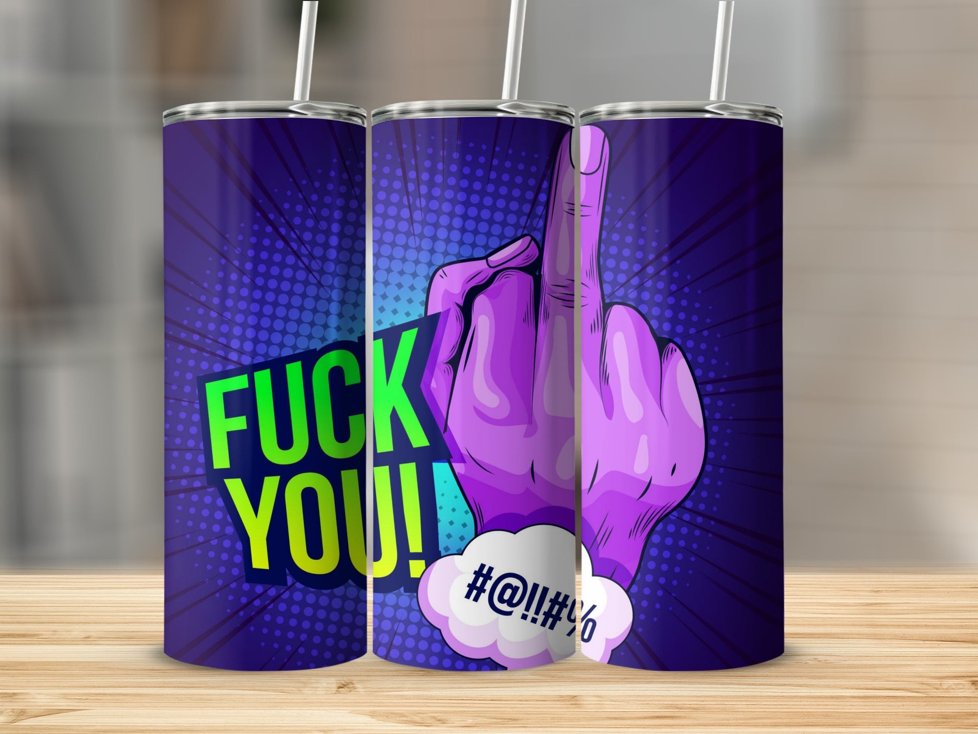 Colorful Middle Finger Fuck You Insulated Tumbler