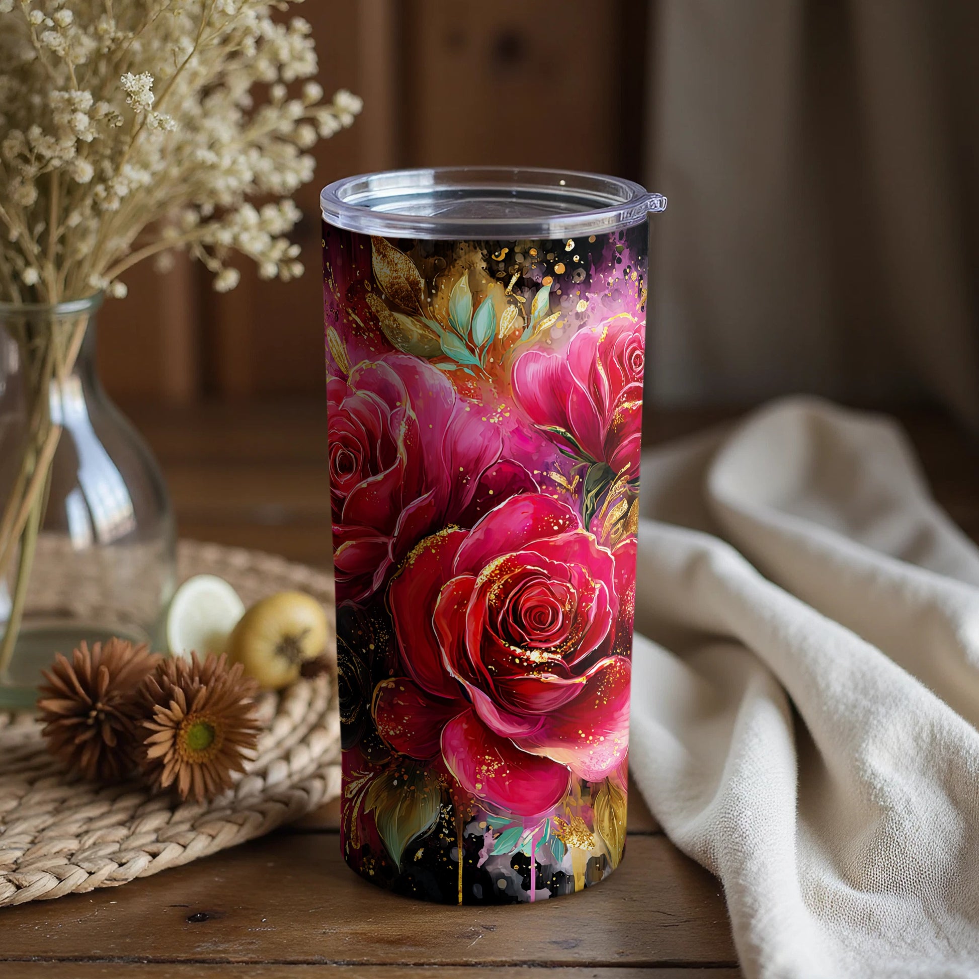Vibrant Floral Design Tumbler for Everyday Use