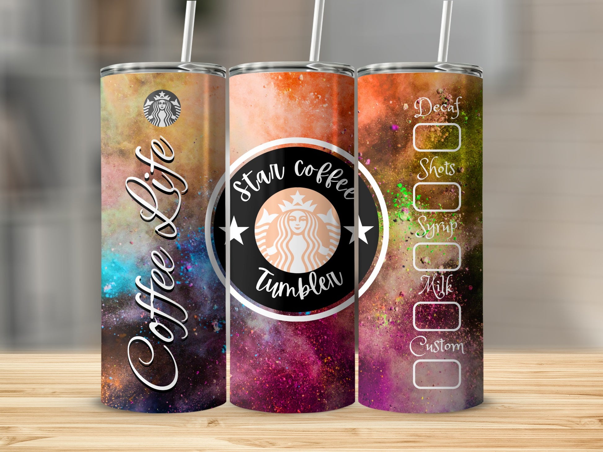 Colorful Galaxy Themed Coffee Life Tumbler