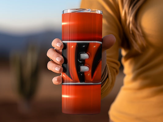 Cincinnati Bengals Logo on an Orange Background Tumblers