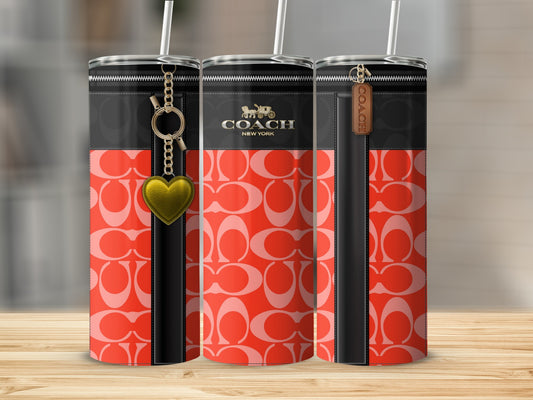 Stylish Red and Black Coach New York Tumbler Cup