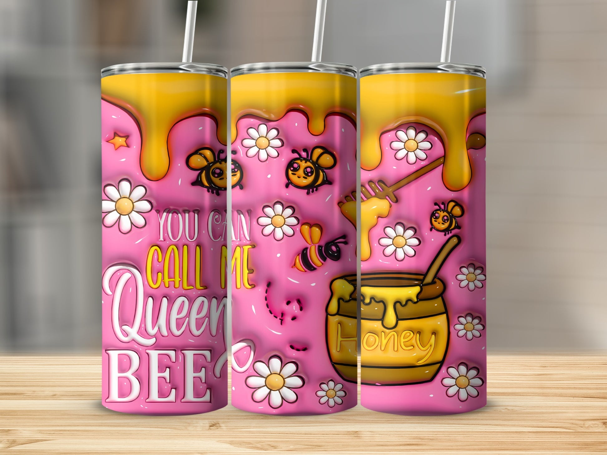 You Can Call Me Queen Bee Honey Design Tumbler Product
