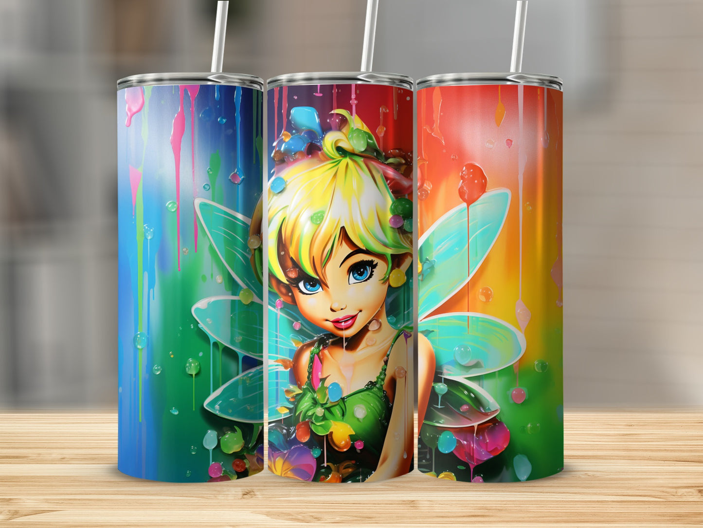 Fairy Artwork Colorful Stainless Steel Tumbler