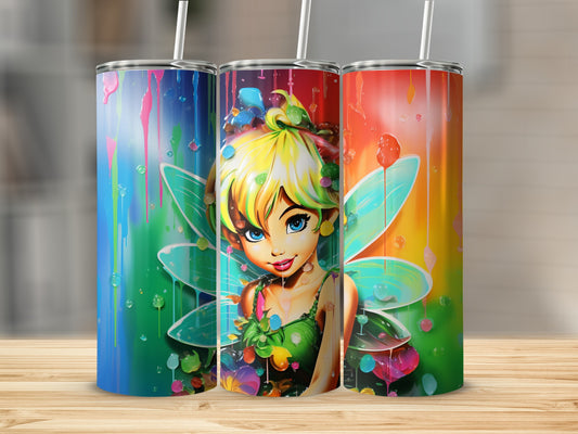 Fairy Artwork Colorful Stainless Steel Tumbler