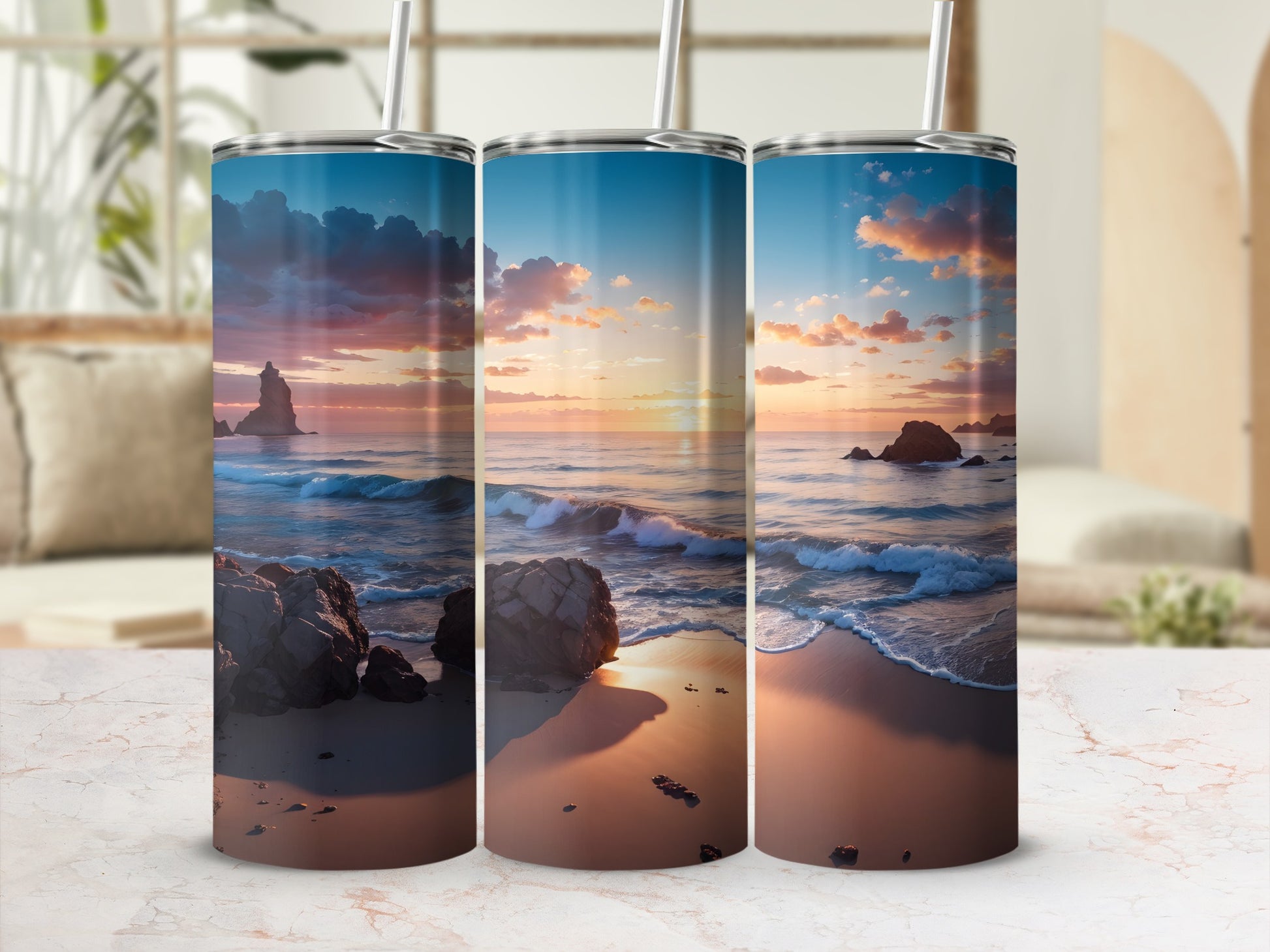 Stunning Sunrise Ocean Beach Tumblers