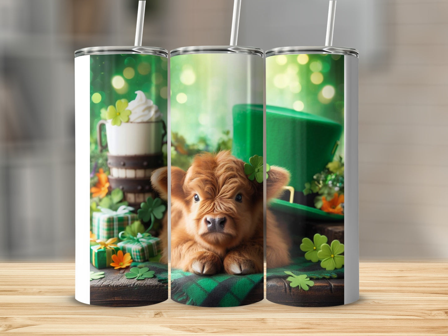 Adorable Highland Cow St. Patrick's Day Tumbler product