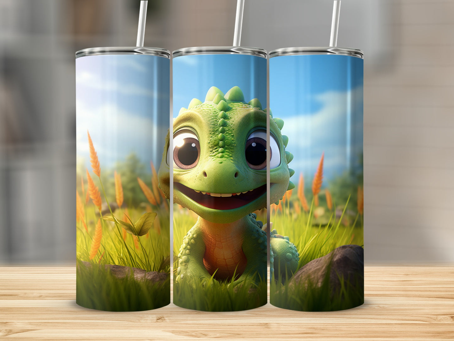Cute Cartoon Baby Dinosaur Tall Tumbler Travel Cup