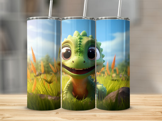 Cute Cartoon Baby Dinosaur Tall Tumbler Travel Cup