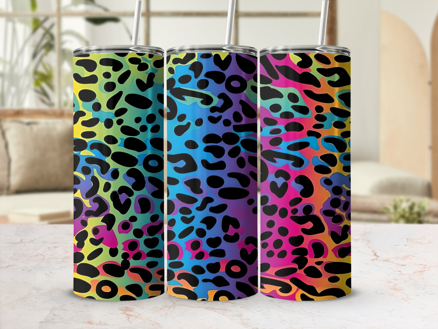 Colorful Abstract Animal Print Insulated Tumbler