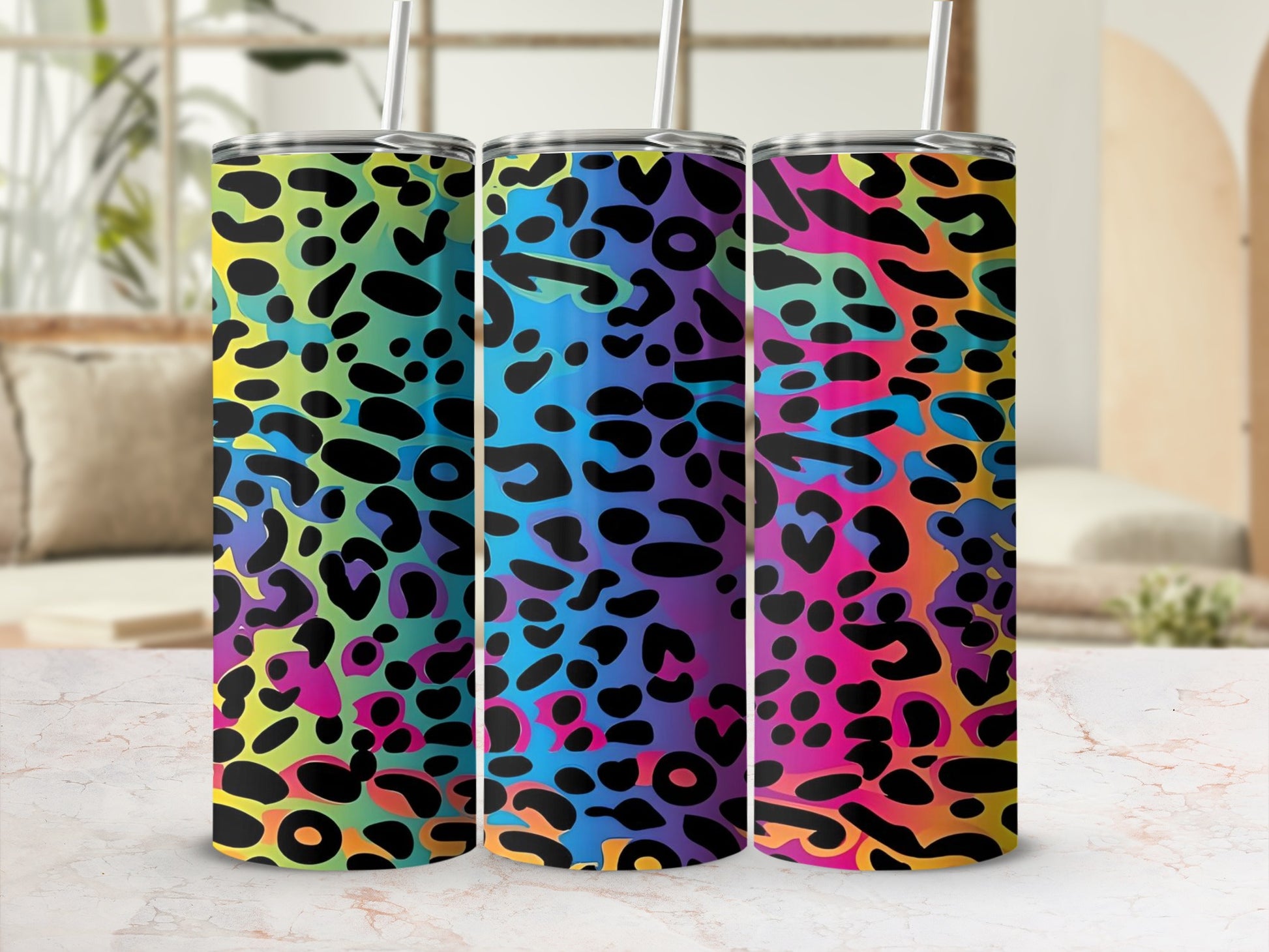 Colorful Abstract Animal Print Insulated Tumbler