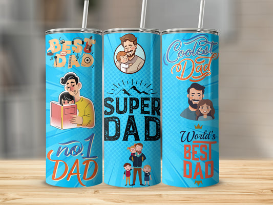 Best Dad No 1 Super Dad Coolest Dad Tumblers