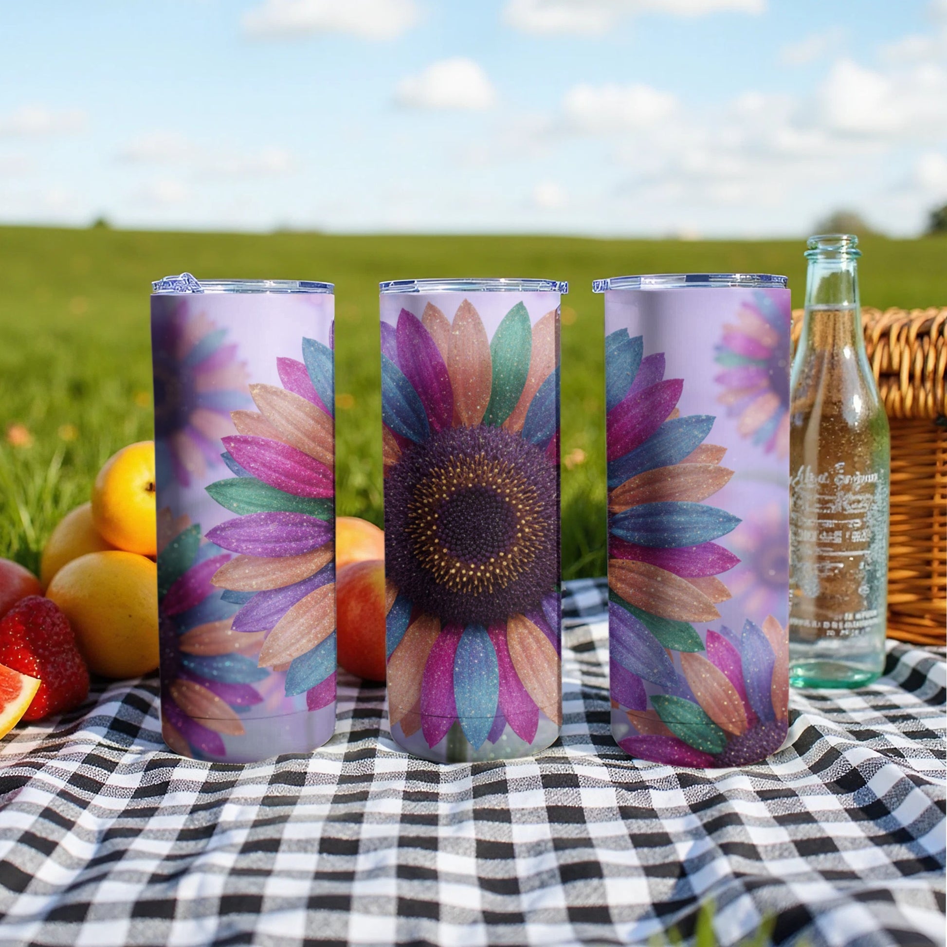 Vibrant Sunflower Design Insulated Tumbler Cup