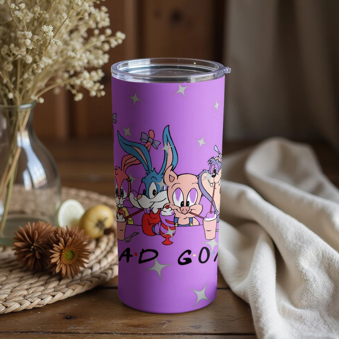 Cute Cartoon Characters Purple Tumbler for Everyday Use