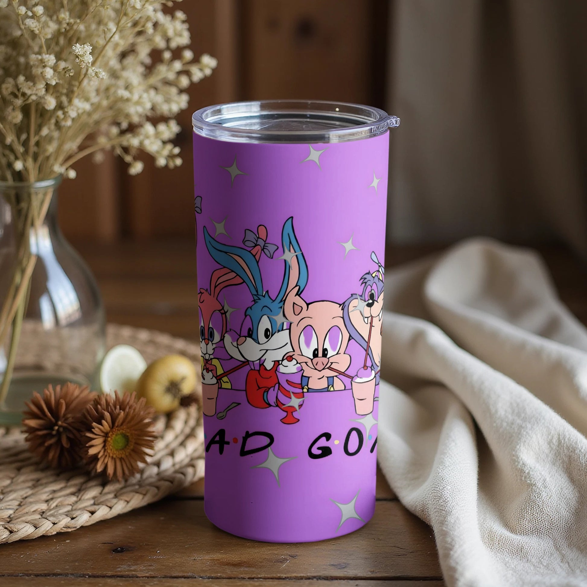 Cute Cartoon Characters Purple Tumbler for Everyday Use