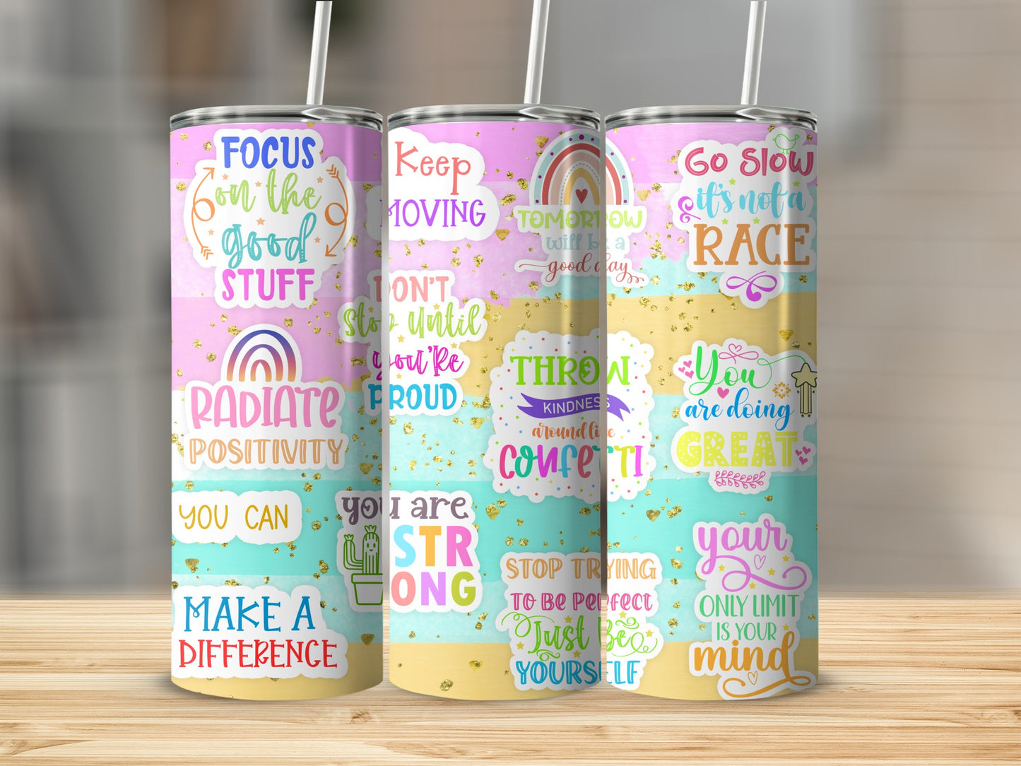 RADIATE POSITIVITY You are STRONG Just Be YOURSELF Tumbler