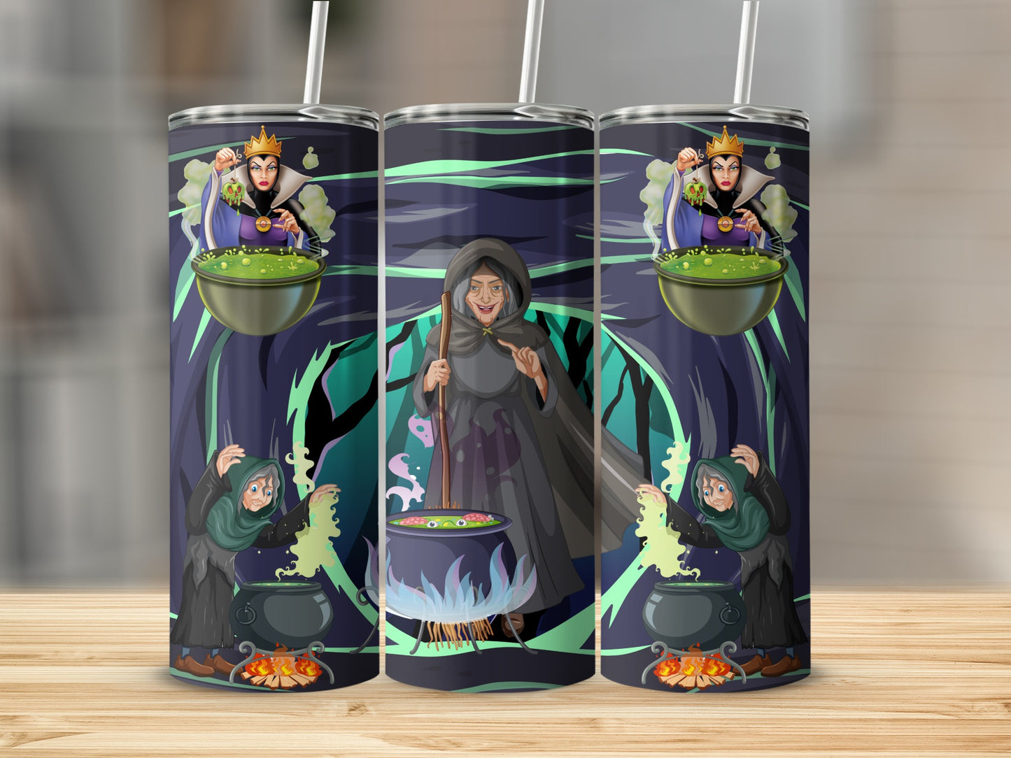 Witch Queen and Potion Brewing Scene Tumbler Cup