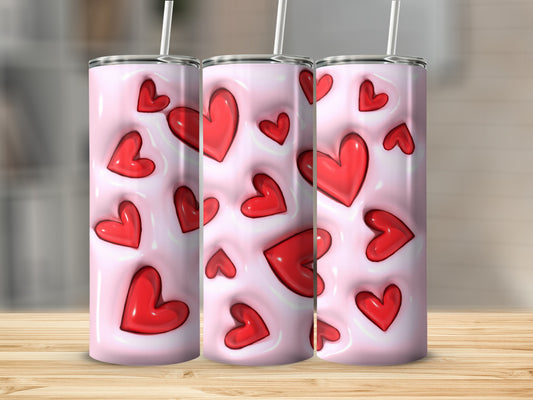 Pink Hearts Tumbler Perfect for Valentine's Day