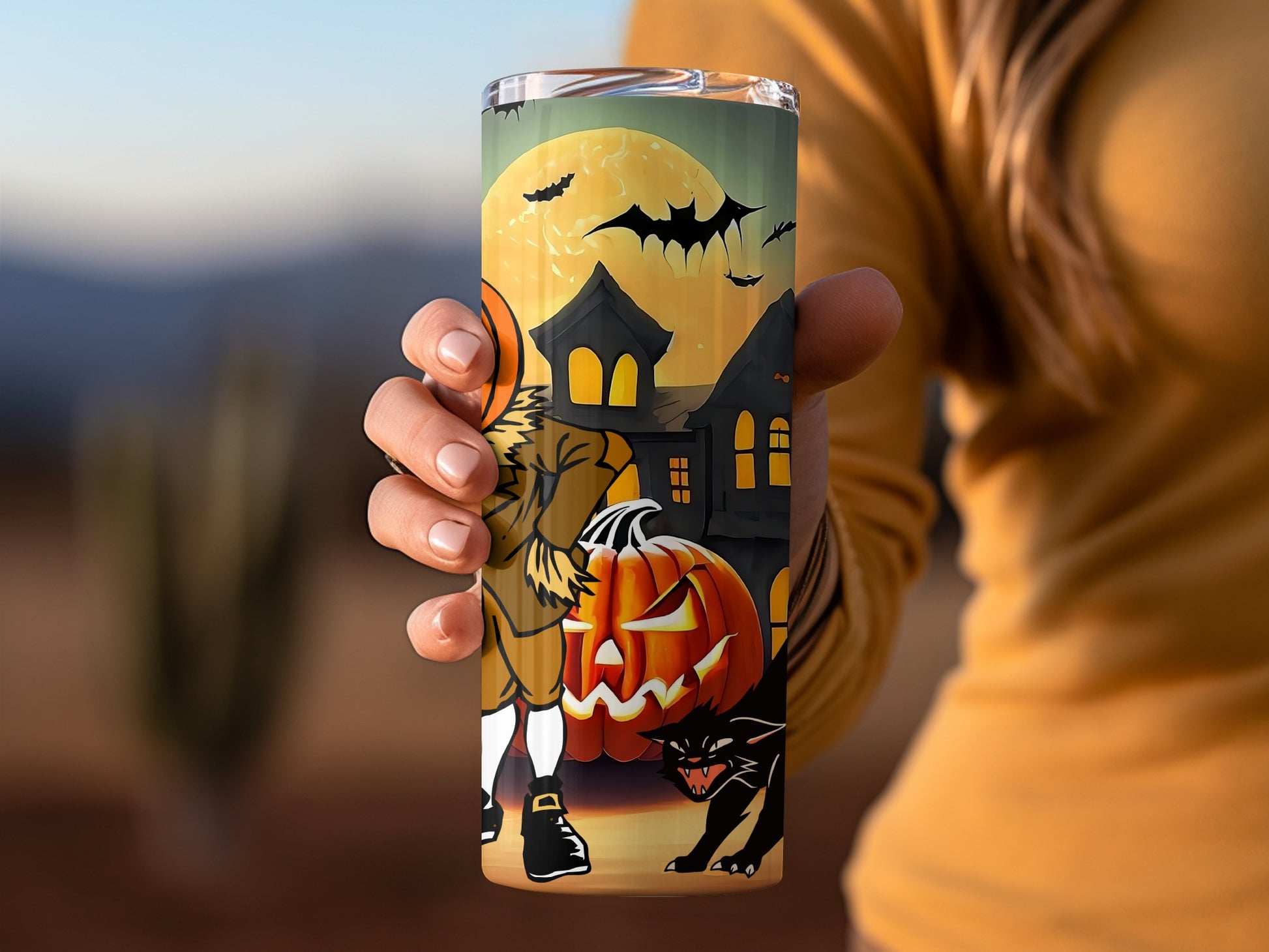 Spooky Halloween Night Themed Tumbler for Festive Fun