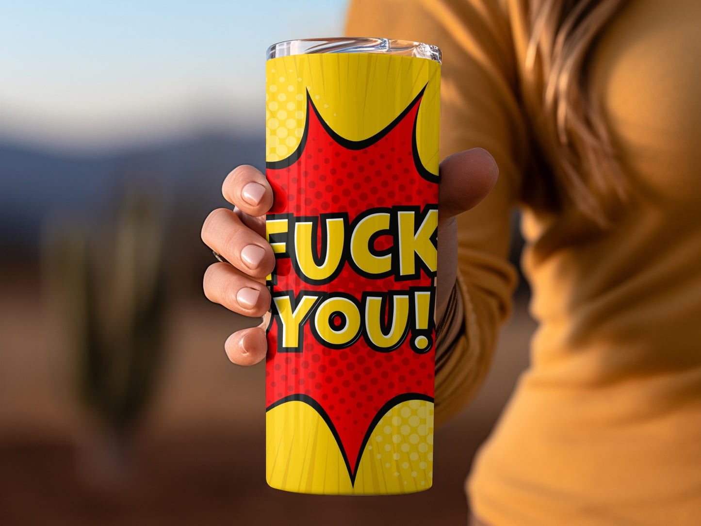 Colorful Pop Art Insult Message Travel Cup