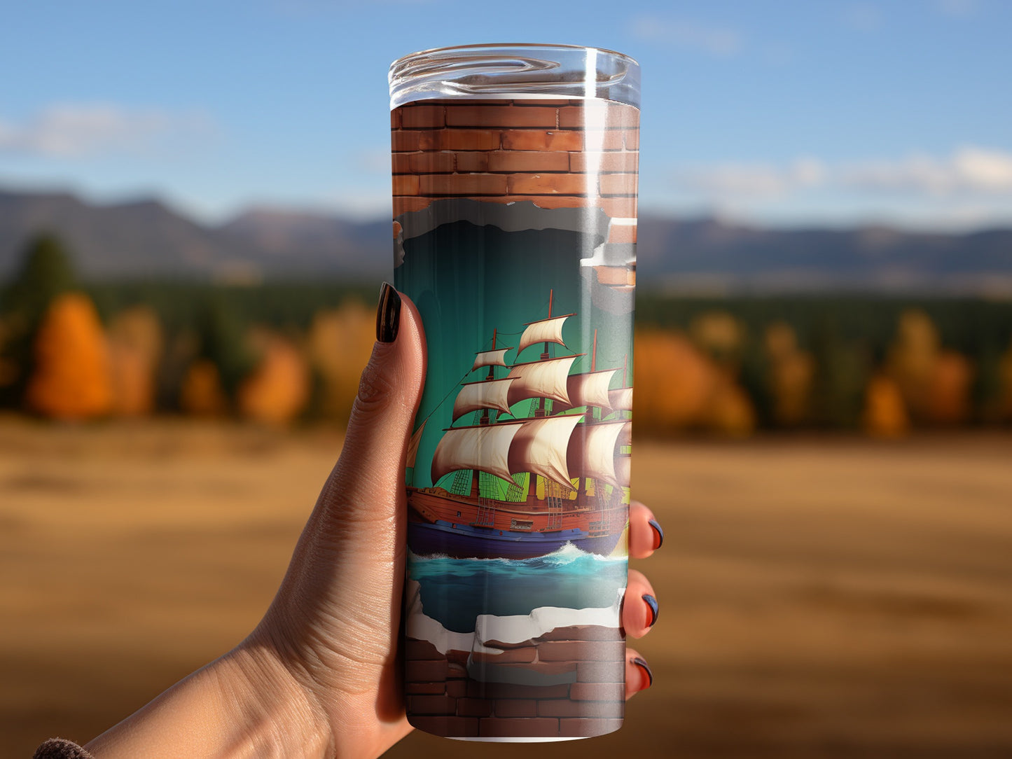 Vintage Sailboat Scenic Art Insulated Tumbler