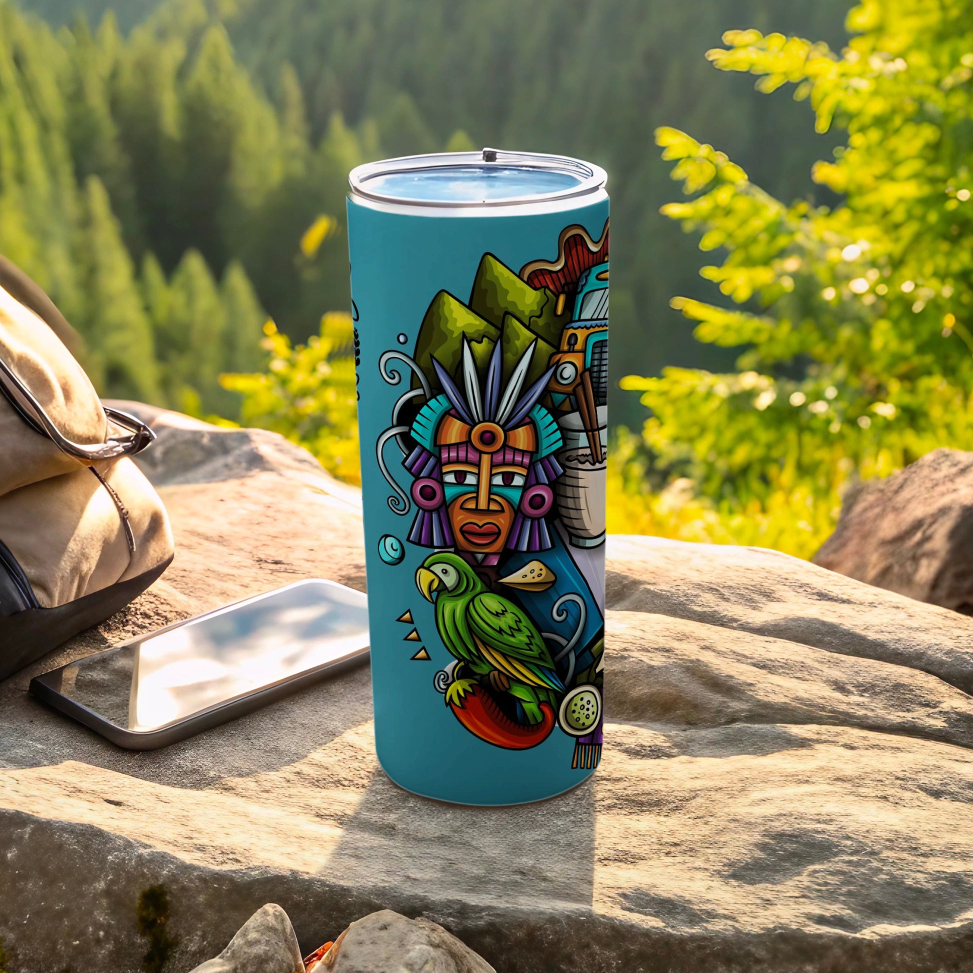 Colorful Aztec Themed Tall Tumbler Travel Drinkware